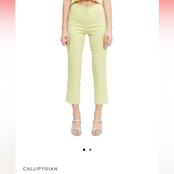 Callipygian gingham yellow trousers - Picture 6 of 8